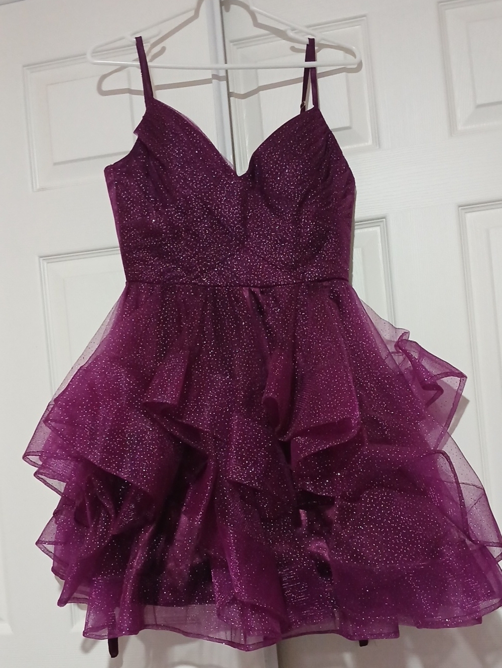 Magenta Purple Shimmer Homecoming Dress